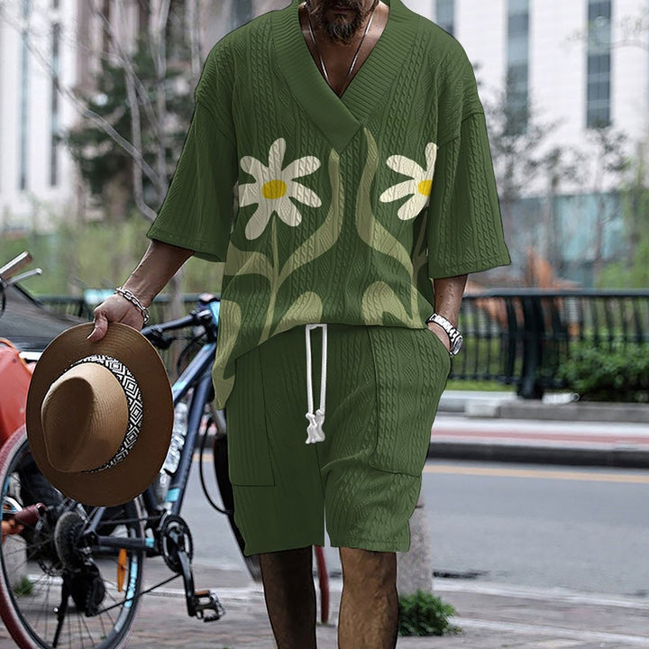 Tenue tunique décontractée pour hommes avec motif floral créatif Lune London