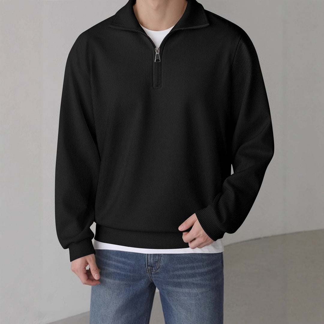 Casual pullover for men with half zipper Lune London