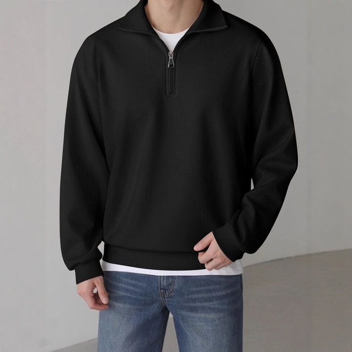 Casual pullover for men with half zipper Lune London