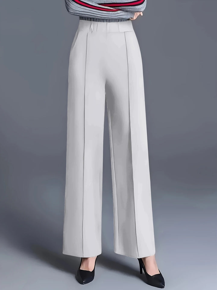 Women's Wide High-Waisted Trousers with Elegant Pleats Lune London