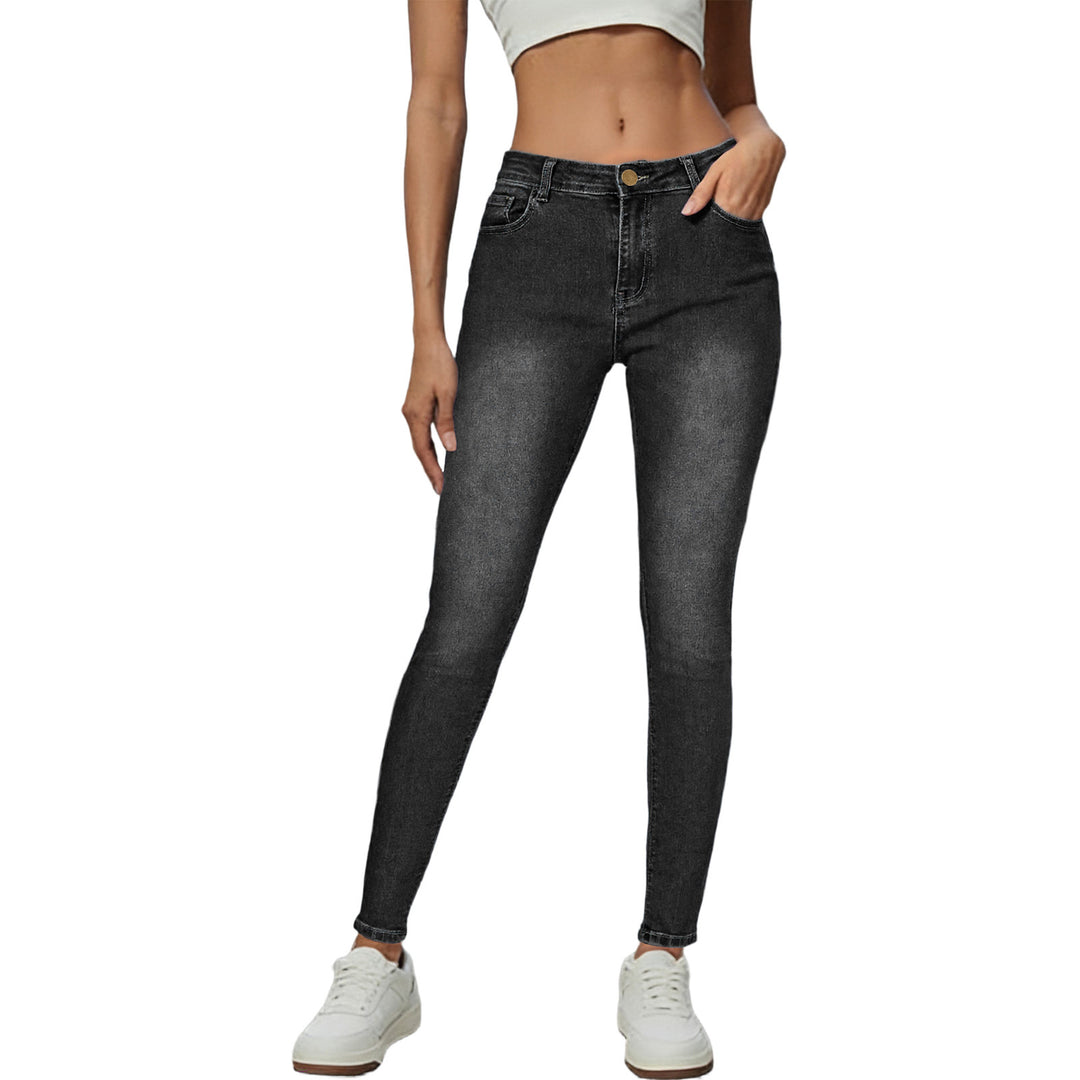 Women's Skinny Jeans in modern Used-Look with high waistband and elastic stretch Lune London