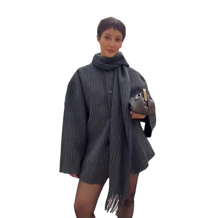 Oversized jacket for women with fringe details Lune London