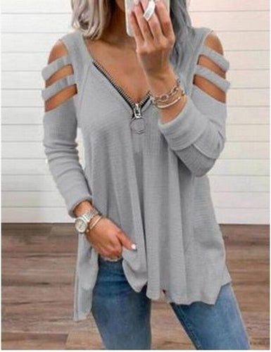 Ladies knit sweater with trendy cut-out sleeves Lune London