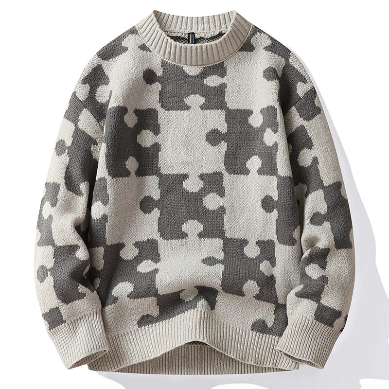 Ladies Round Neck Sweater with Soft Cotton Patterns Lune London
