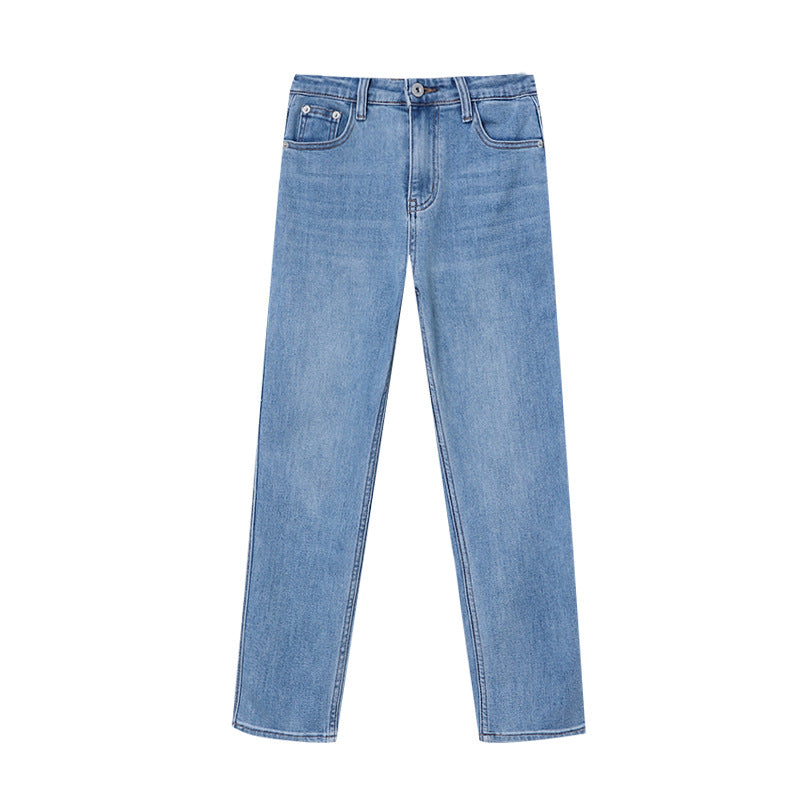 Women's High-Cut Jeans with Cuff Hem Chic & Stil