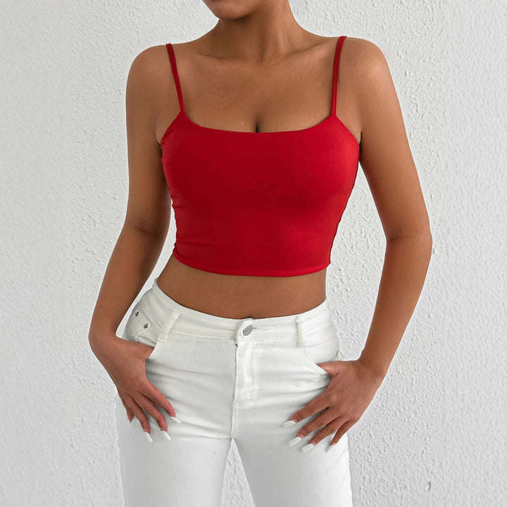 Women's crop top with adjustable spaghetti straps and fitted cut Lune London