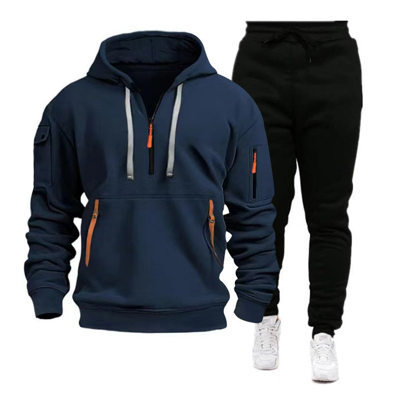 Men's sporty hoodie jacket with practical zip pockets and breathable properties Lune London