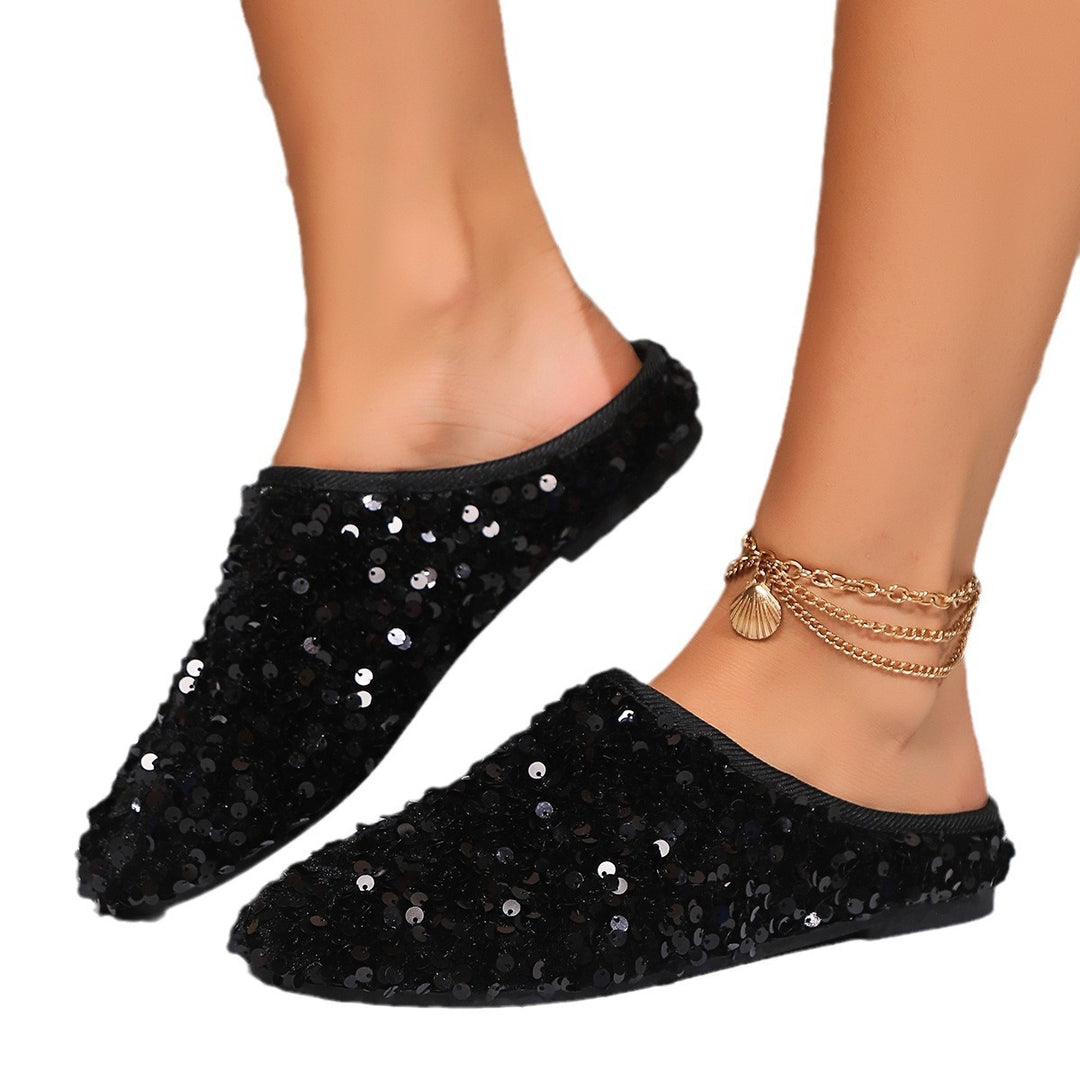 Sparkling slippers for ladies with shiny sequins and a soft interior Lune London