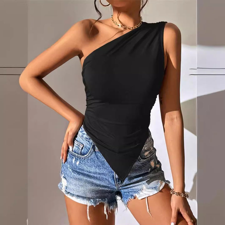 Asymmetrical top for women with creative cut Lune London