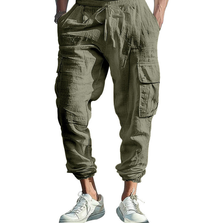 Men's cargo pants with practical side pockets and elastic waistband Lune London