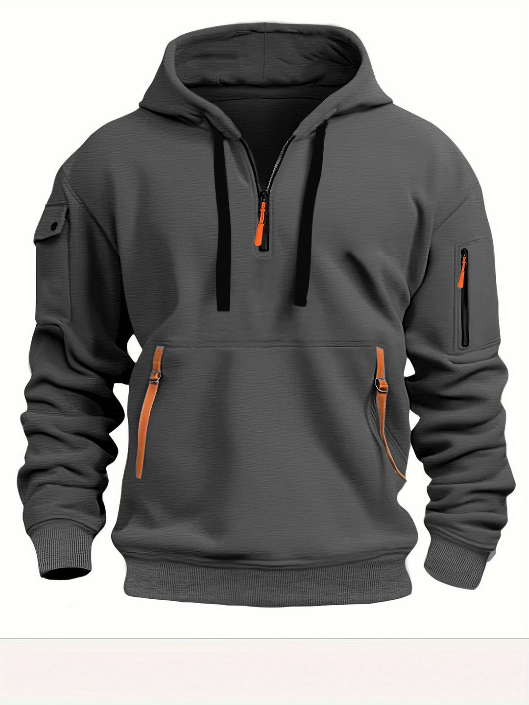 Women's hooded sweatshirt with functional pockets and modern stand-up collar Chic & Stil