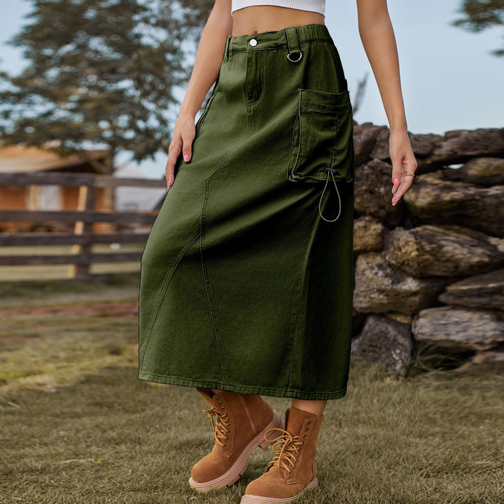 Maxi skirt for women in a utilitarian style with practical pockets Lune London