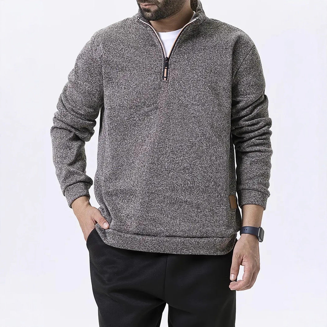 Men's fleece pullover with half zipper Lune London