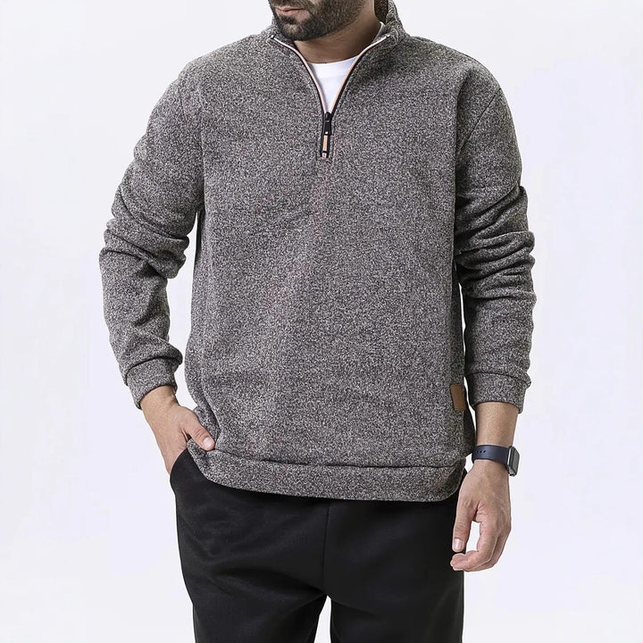 Men's fleece pullover with half zipper Lune London