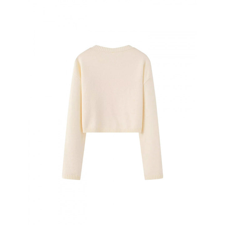 Cropped sweater for women with playful bow pattern Lune London