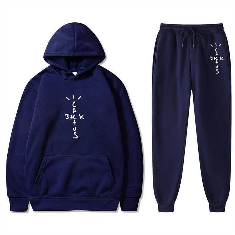 Ladies Hoodie and Jogging Pants Set with Creative Lettering Chic & Stil