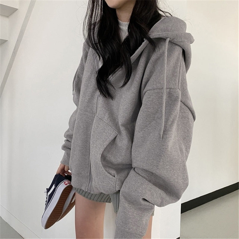 Ladies Oversized Hoodie Jacket Made Of Soft Fleece with Kangaroo Pocket Lune London
