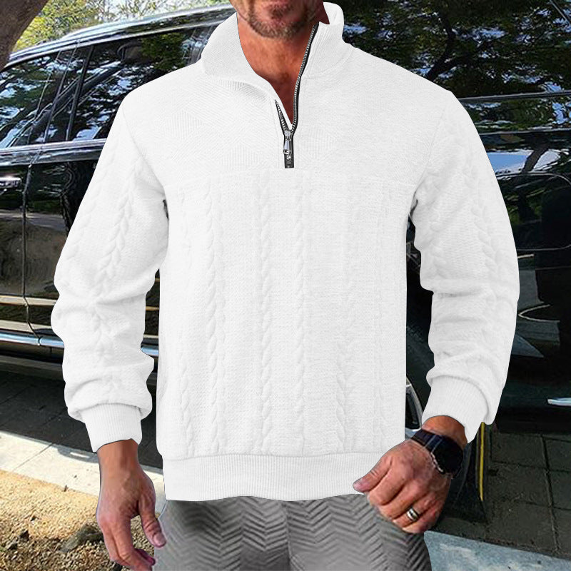 Pull-over zip pour homme avec design texturé Lune London
