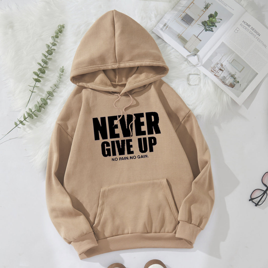 Women's hoodie with motivating lettering Chic & Stil 1772613019