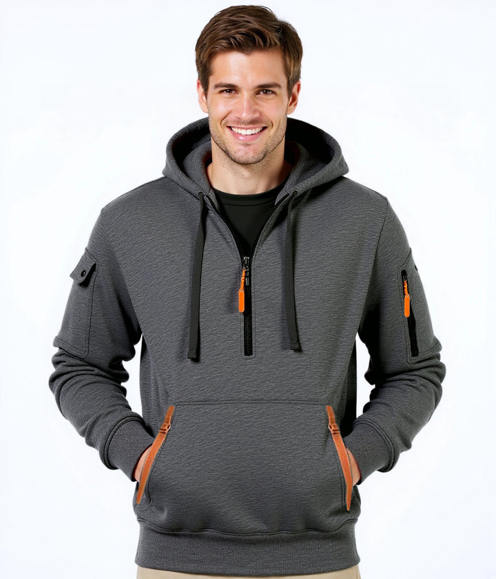 Men's trendy hoodie with versatile pockets and modern zipper Lune London