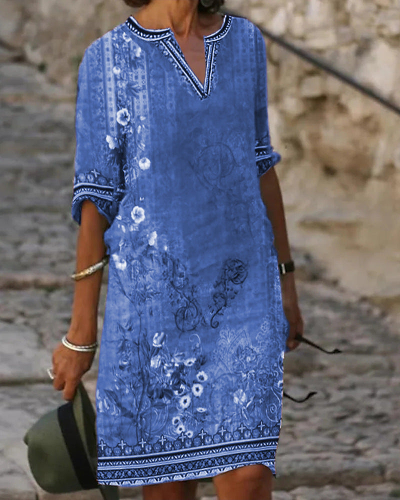 Airy summer dress for women with floral design Lune London