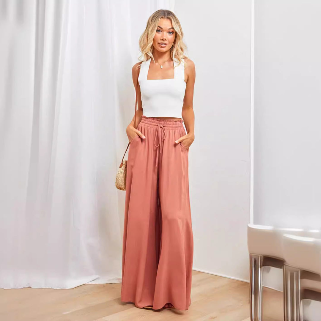 Maxi skirt for women with elastic waistband and side pockets Lune London