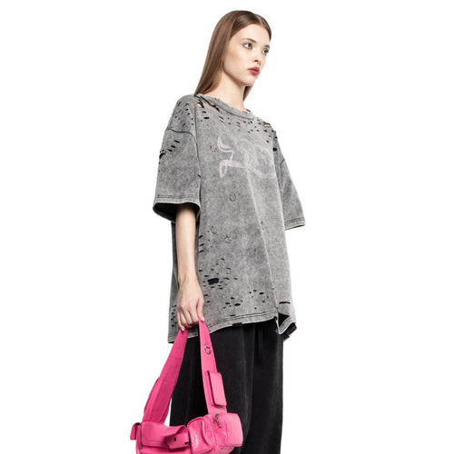 Oversized t-shirt for women with trendy destroyed elements Lune London