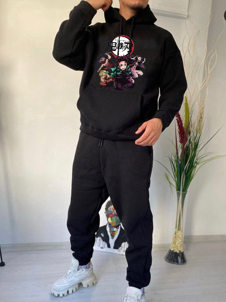 Women's hoodie and jogger set with unique anime pattern Lune London
