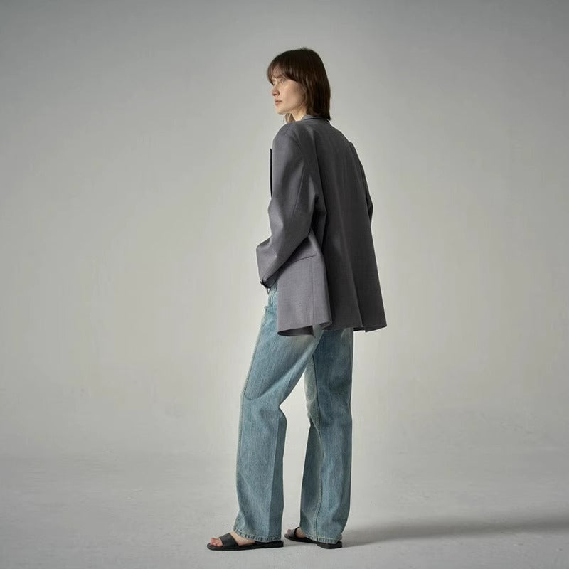 Blazer Femme Fashionable Stylé avec Rangée de Boutons Doubles et Coupe Oversize Chic & Stil