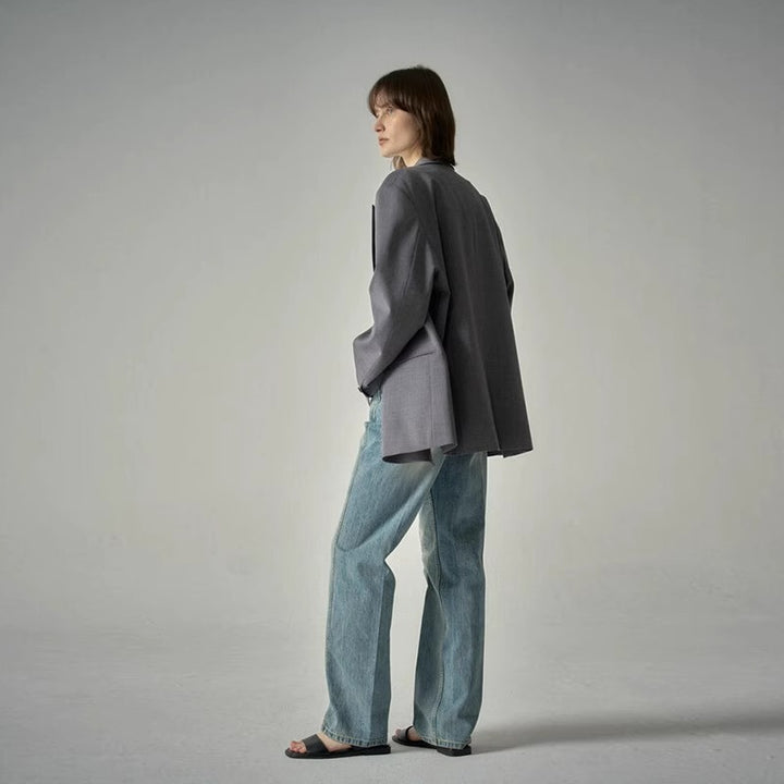 Blazer Femme Fashionable Stylé avec Rangée de Boutons Doubles et Coupe Oversize Chic & Stil