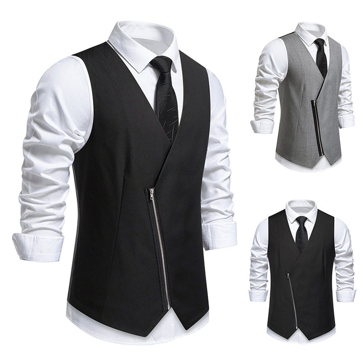 Men's vest with asymmetrical zip closure design and modern cut Lune London