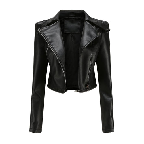 Stylish women's biker jacket with asymmetrical zipper and integrated pockets Lune London