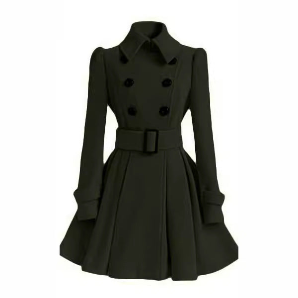 Modern trench coat for women with a fitted cut and button lining