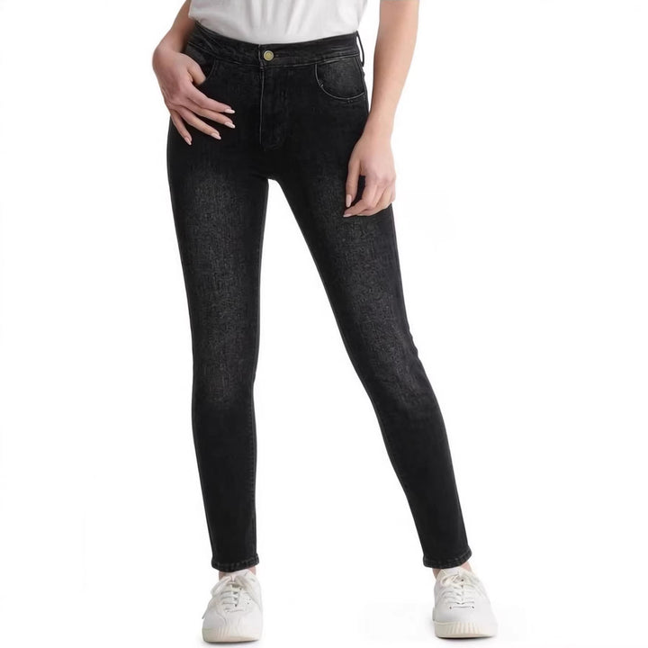 Women's Skinny Jeans in modern Used-Look with high waistband and elastic stretch Lune London