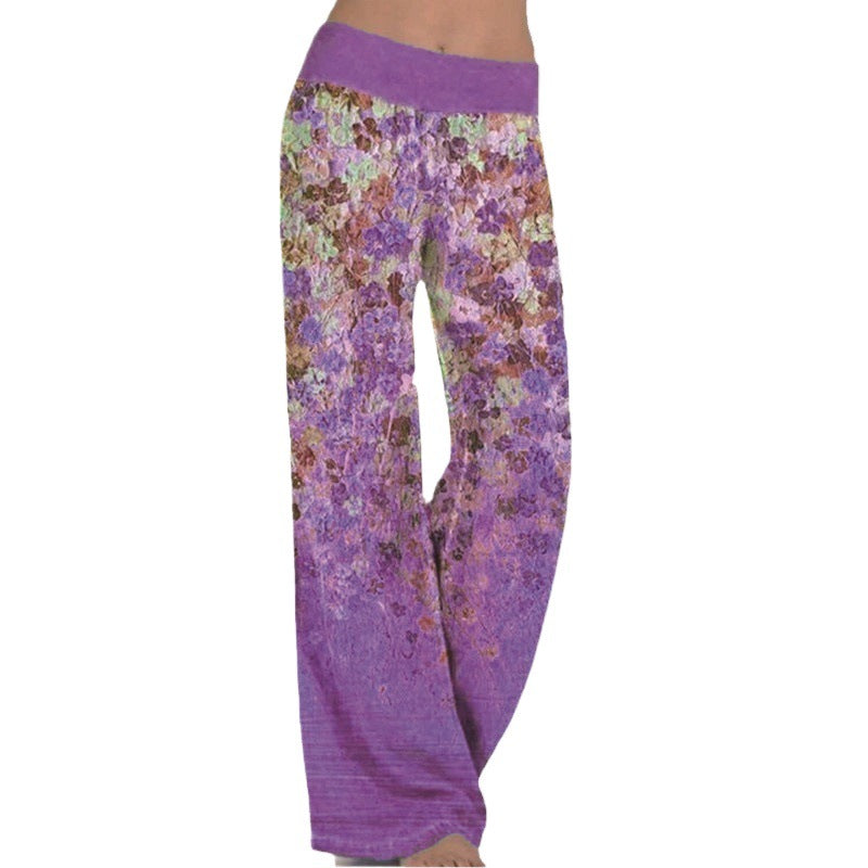Ladies Loose Floral Pattern Trousers Lune London