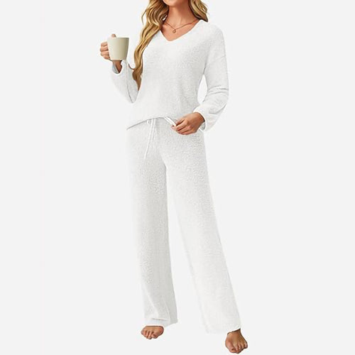 Ladies Casual V Neck Loungewear Set Lune London