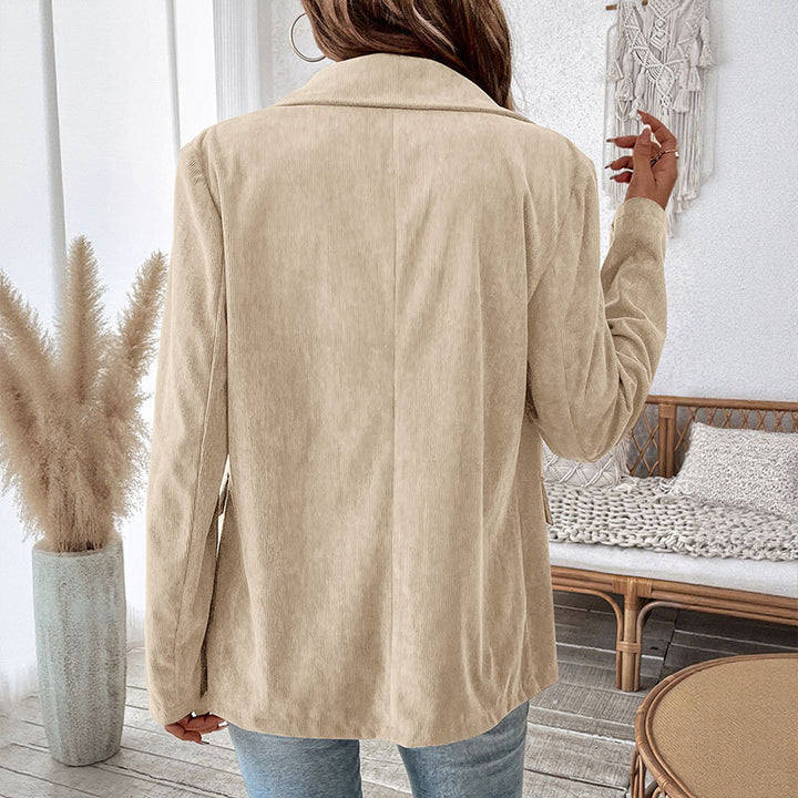 Elegant corduroy blazer for women in classic cut with double-breasted Lune London