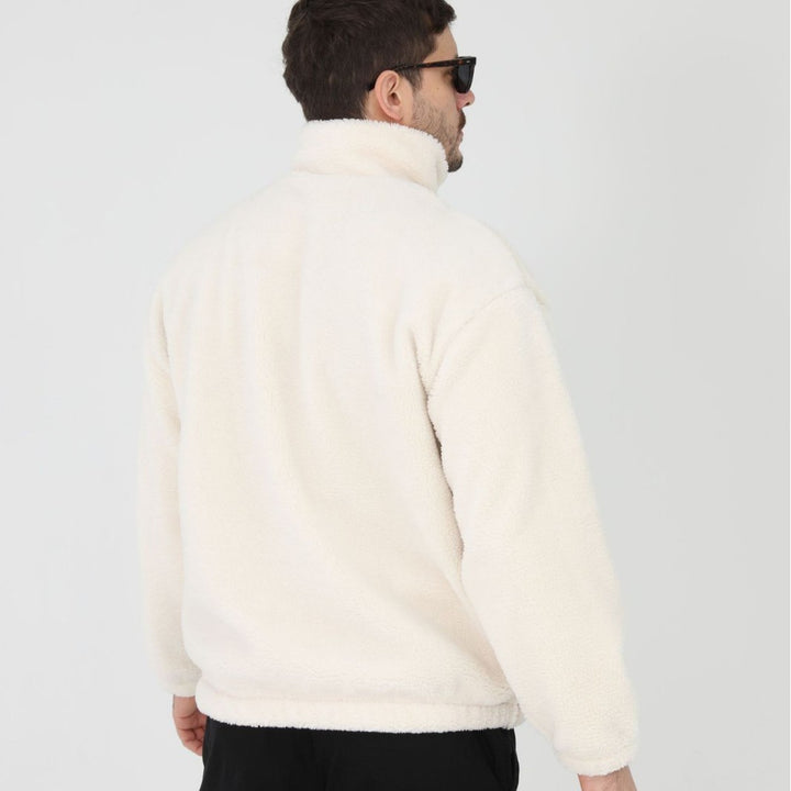 Men's fleece jacket with high collar and practical pockets Lune London