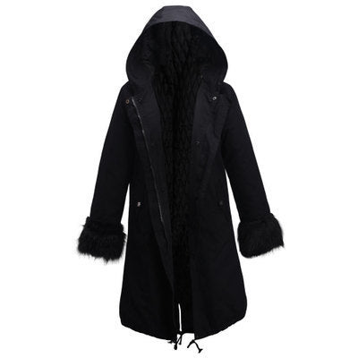 Elegant winter coat for women with luxurious faux fur trim Lune Londonl