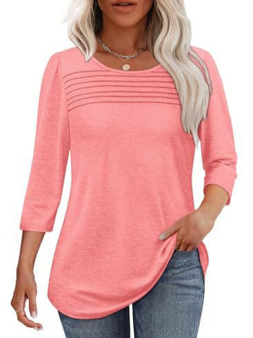 Women's Long Sleeve Shirt with Pleat Details Chic & Stil