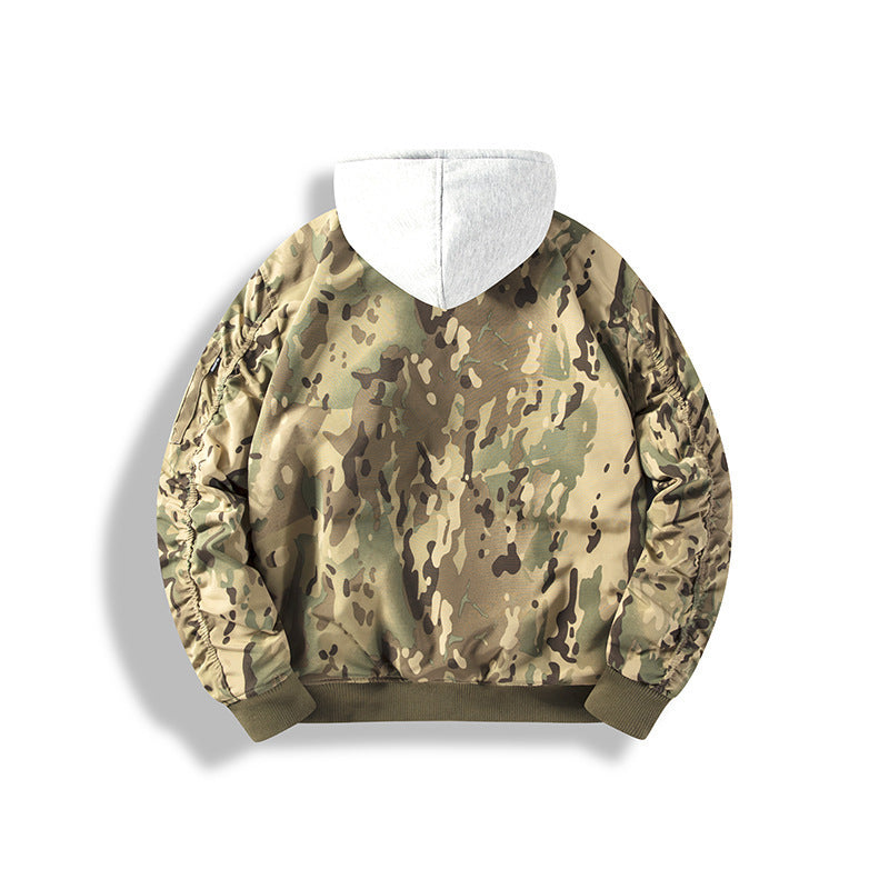 Functional bomber jacket for men with removable hood Lune London