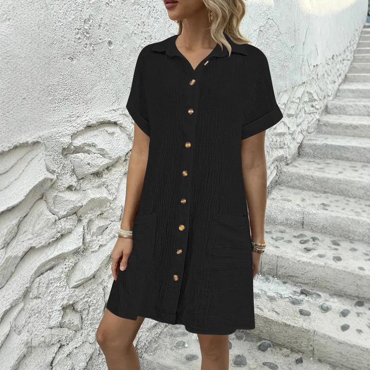 Ladies short sleeve shirt dress Lune London