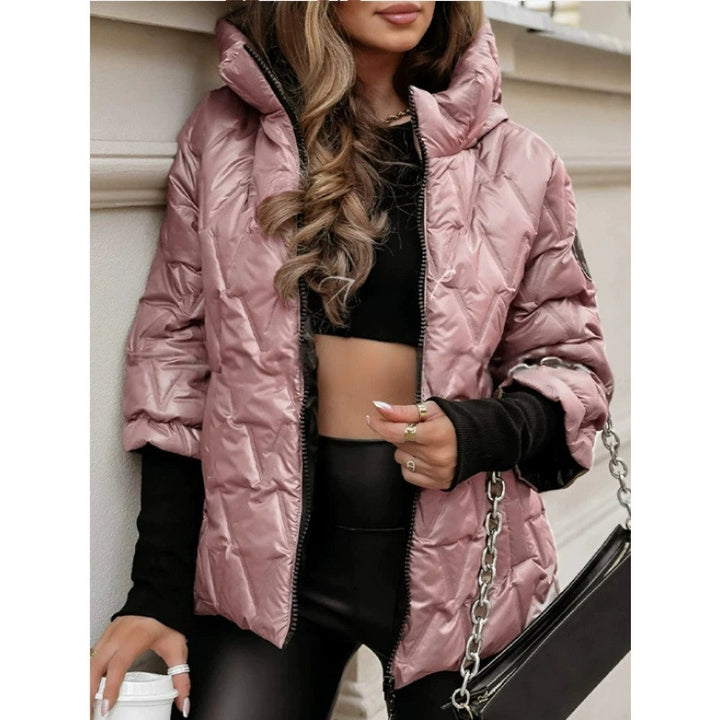 Winter jacket for women with high collar and coated outer fabric Lune London