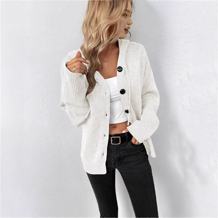 Women Fashion Cardigan with Hood and Practical Button Details Lune London