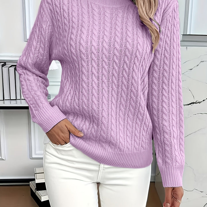 Pull en tricot pour femmes avec design en câble élégant Chic & Stil