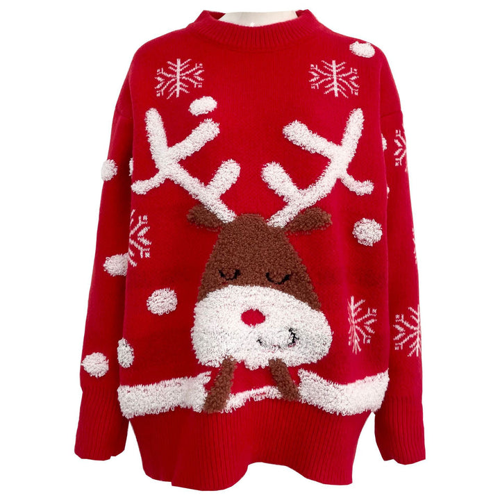 Ladies festive sweater with a cute reindeer pattern Lune London