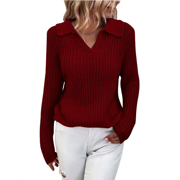 Lightweight women's sweater with collar Lune London