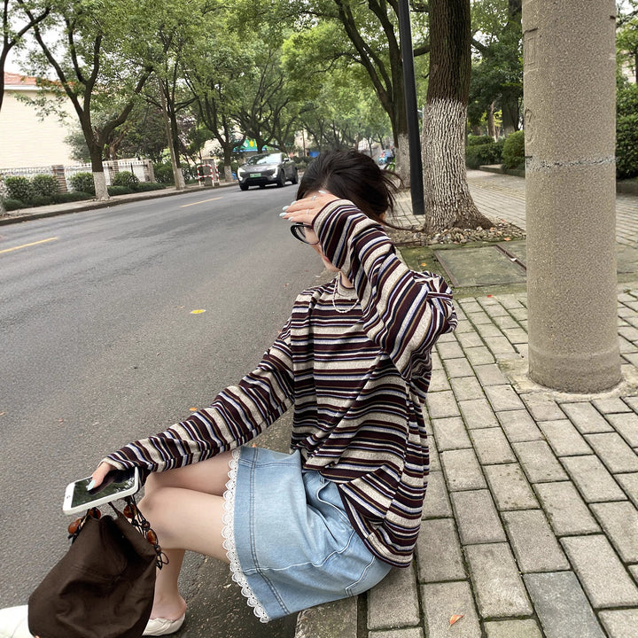 Women’s casual long sleeve shirt with fashionable striped pattern Chic & Stil 1772576621
