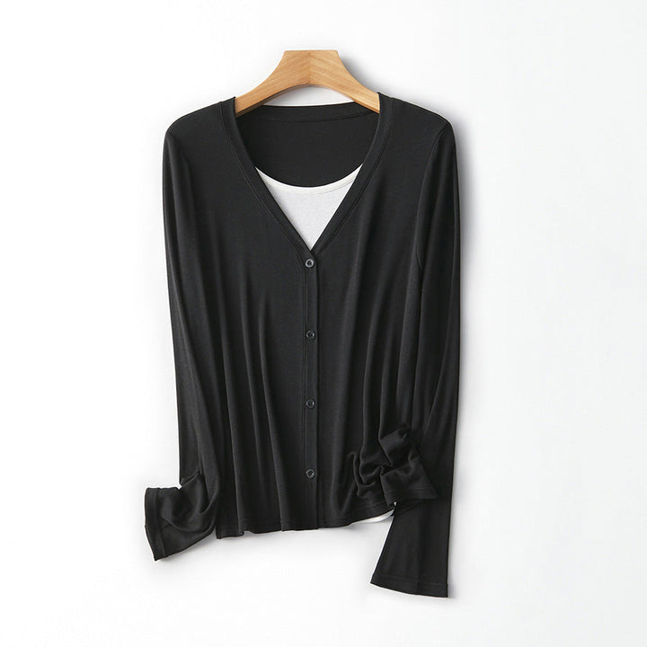 Women Lightweight Long Sleeve Button-Up Cardigan Lune London