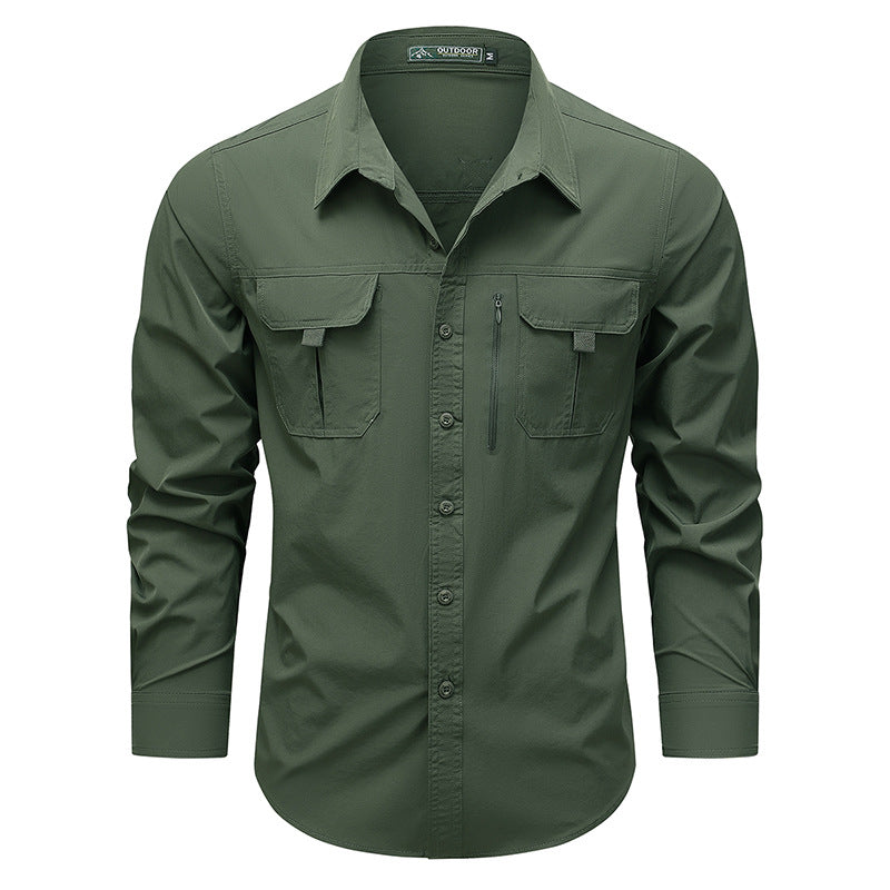 Practical outdoor shirt for men with versatile pockets Lune London